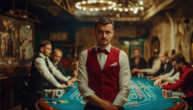 Layar permainan roulette Evolution Gaming di slot fb dengan roda interaktif